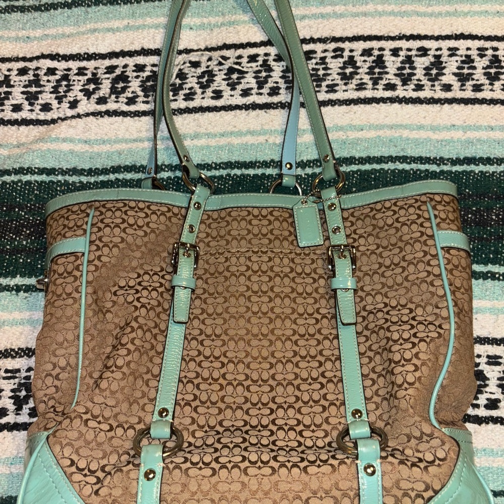 Vintage Coach monogram tote